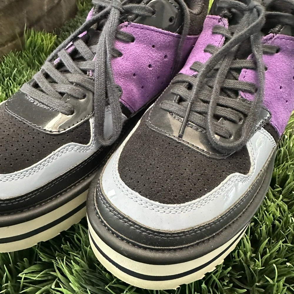 UGG Australia Platform Sneaker Shoes Leather Blue Navy Purple suede size US 7 - Picture 3 of 11